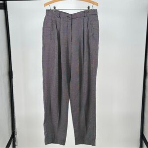 Women's Classic Old Money Black‎ White Trousers Herringbone 15/16 80’s Vintage